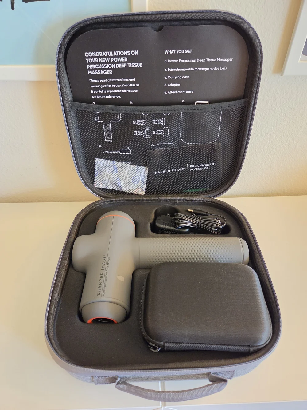 Sharper Image Gray Deep Tissue Percussion Massager